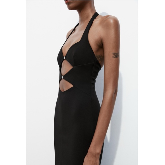 Zara CUT OUT BUCKLED HALTER DRESS - Picture 9 of 13